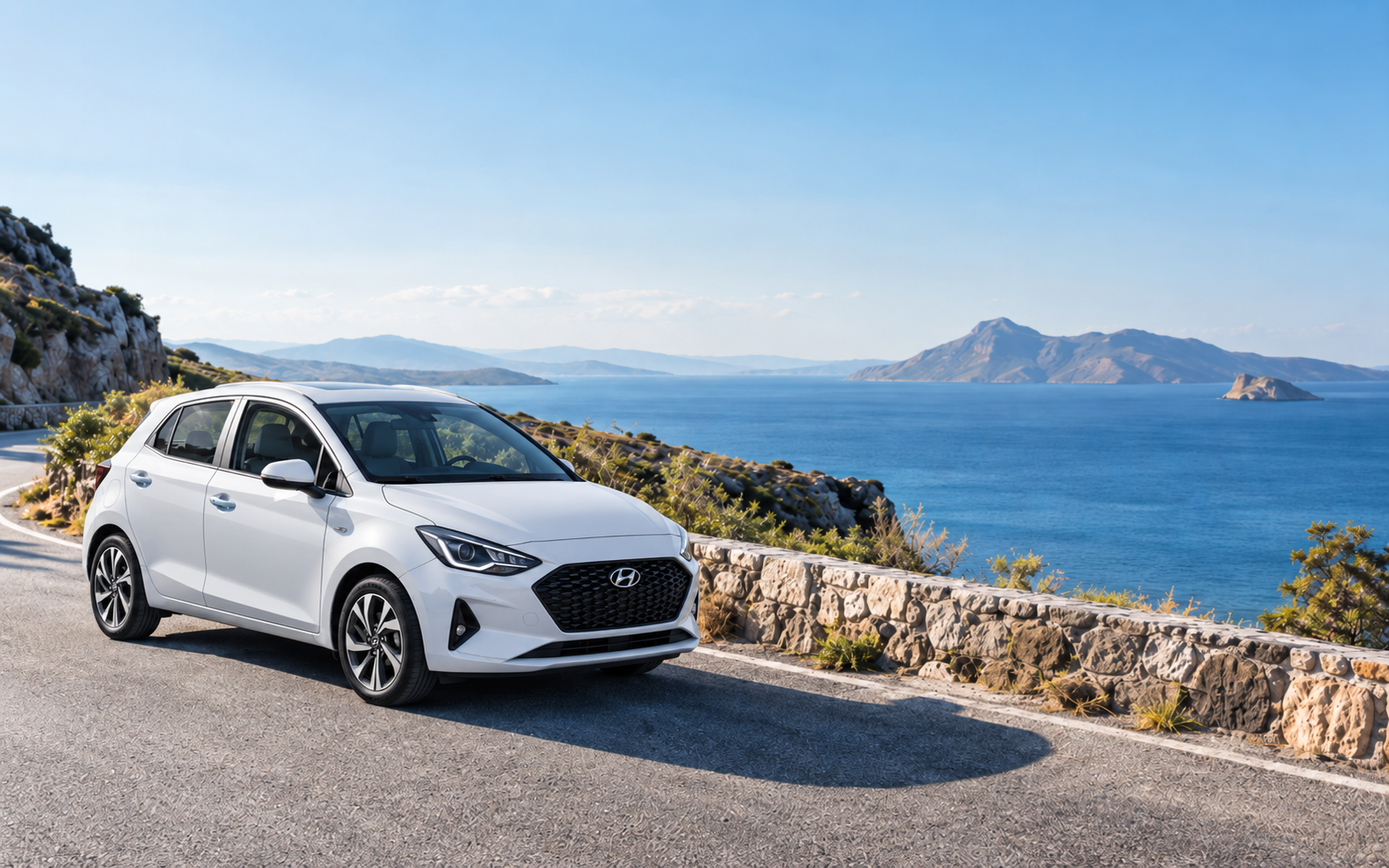 Rental car by the coast in Kos